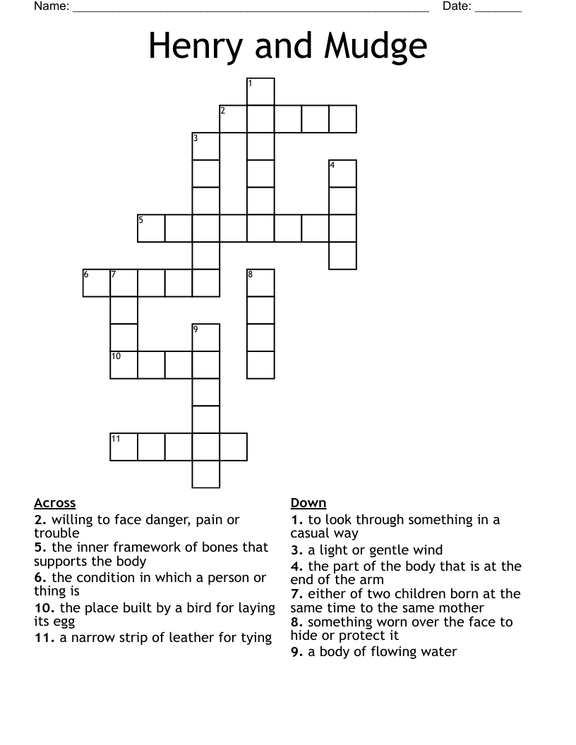 Henry and Mudge Crossword