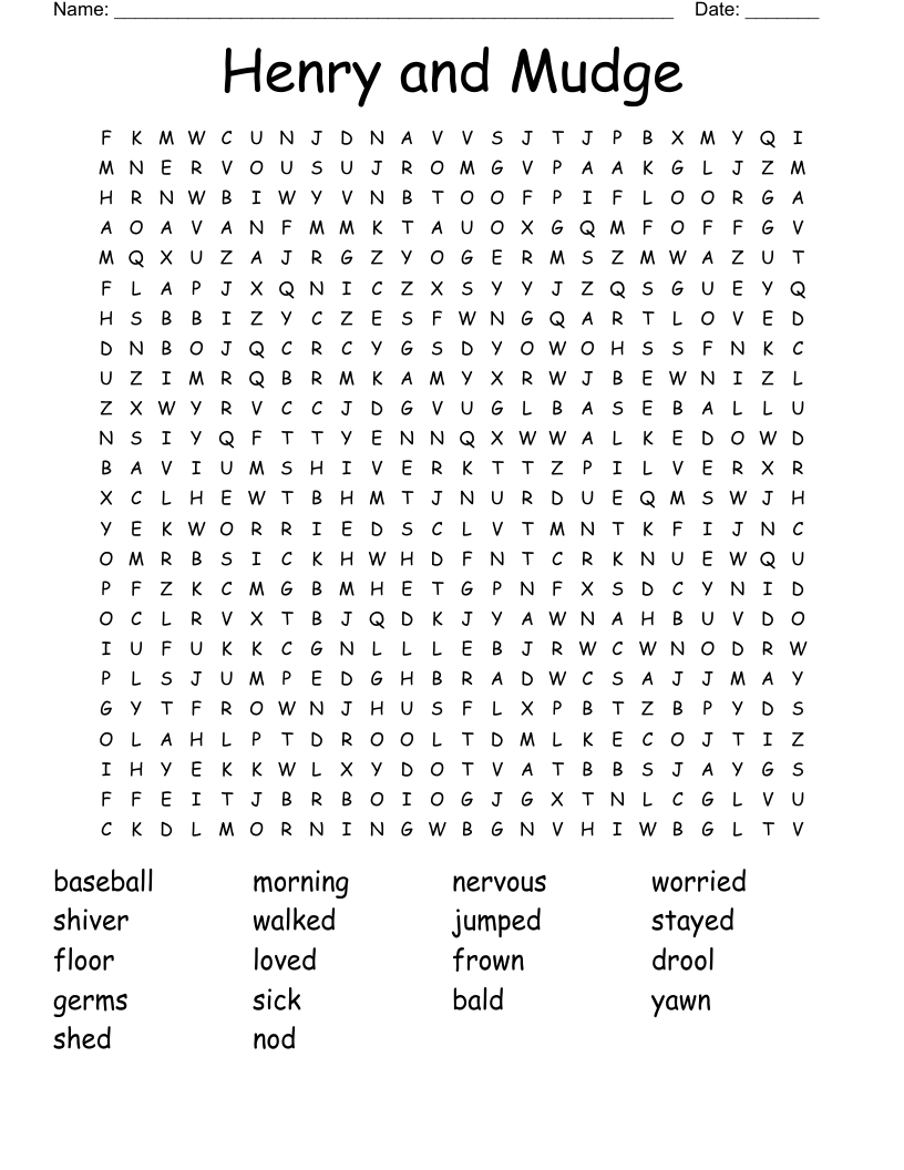Henry and Mudge Word Search