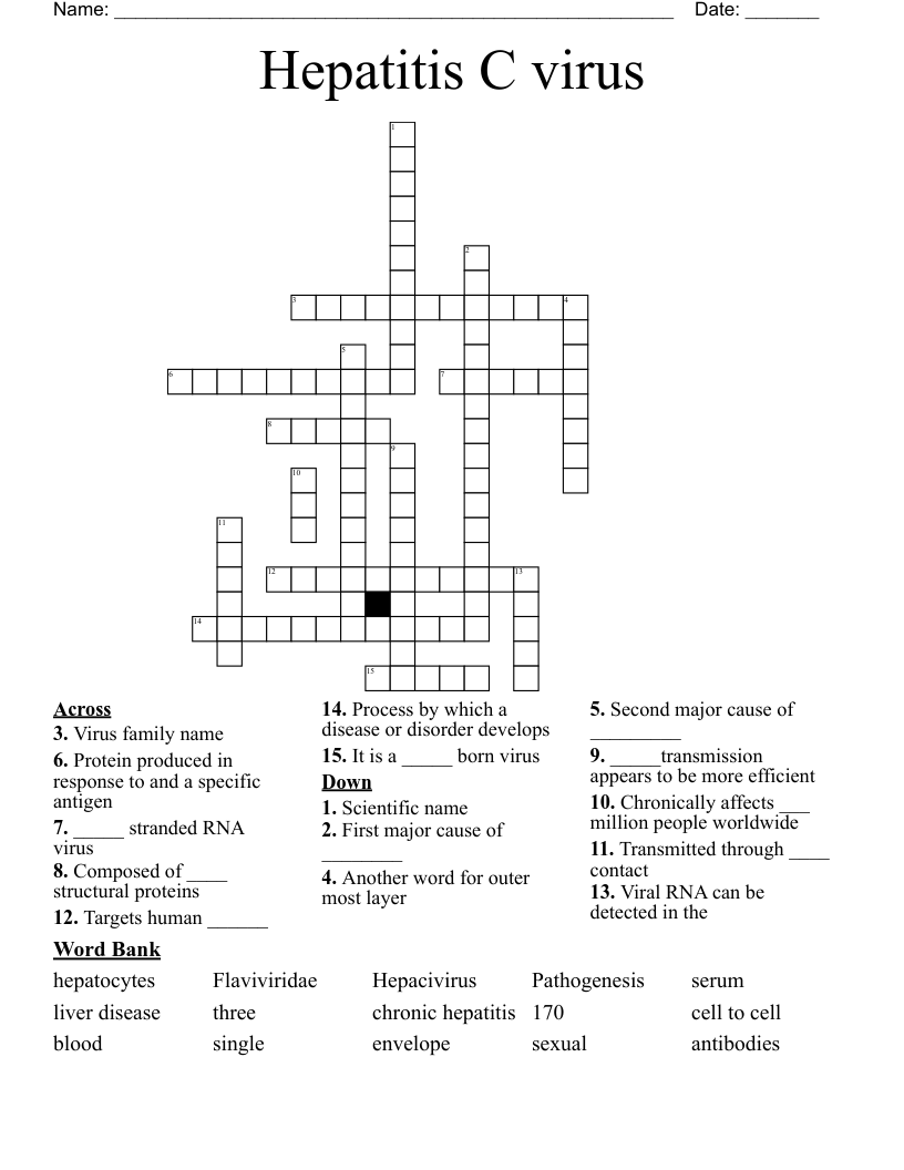 Hepatitis C virus Crossword