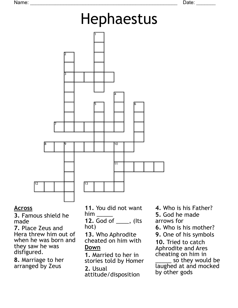 Hephaestus Crossword