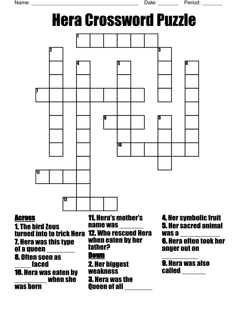 Hera Crossword Puzzle
