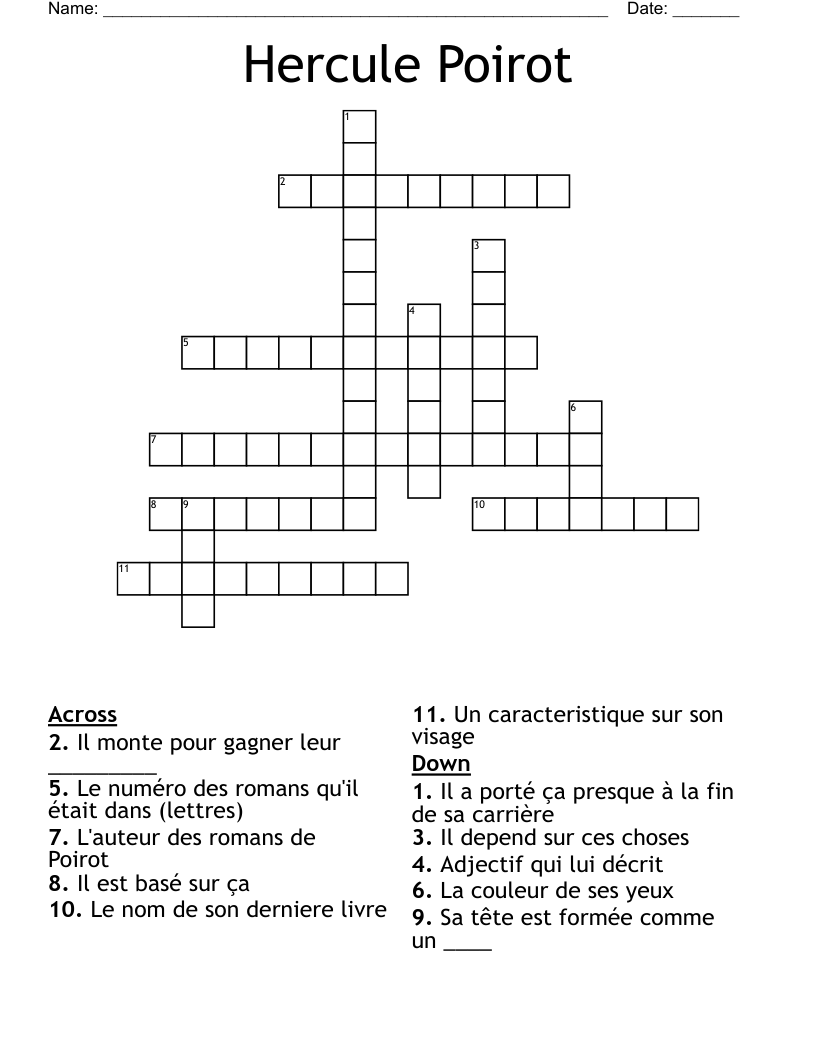 Hercule Poirot Crossword