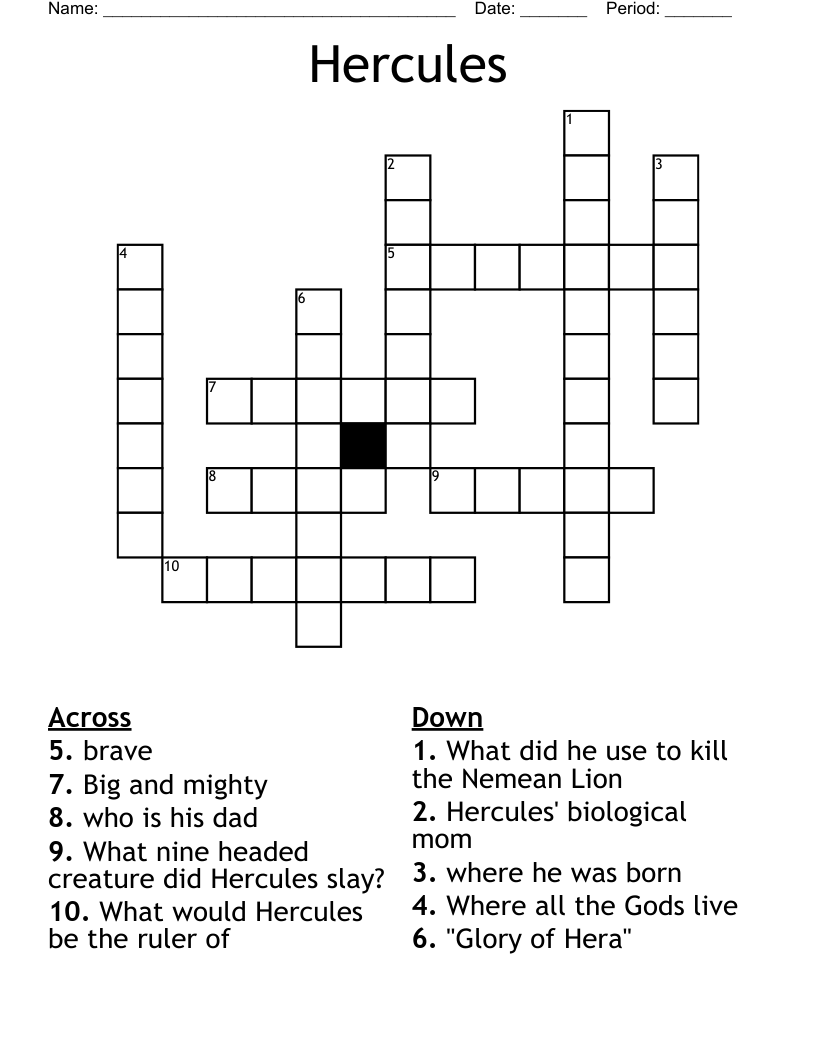 Hercules Crossword