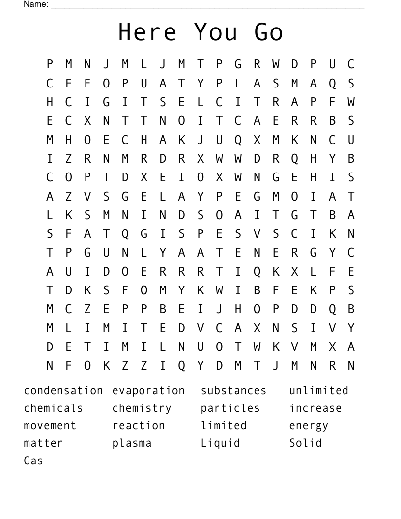 Here You Go Word Search