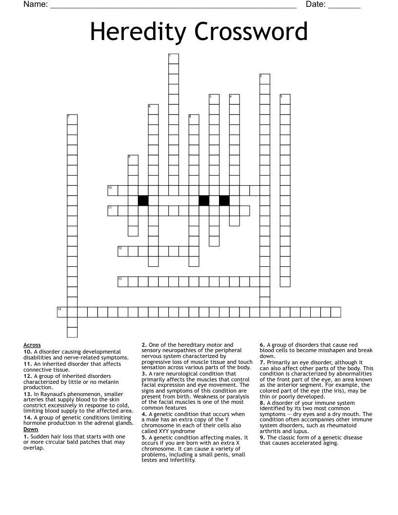 Heredity Crossword