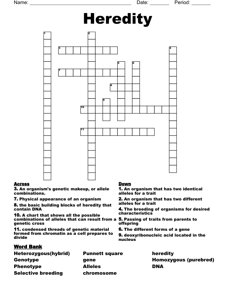 Heredity  Crossword