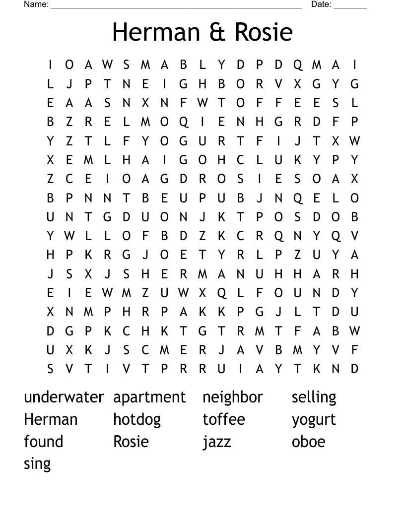 Herman & Rosie Word Search