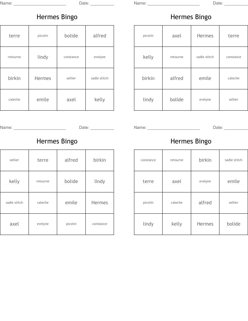 Hermes Bingo