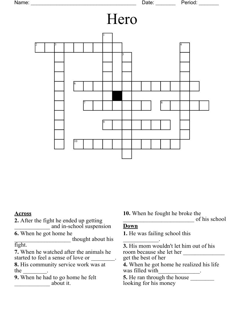 Hero Crossword