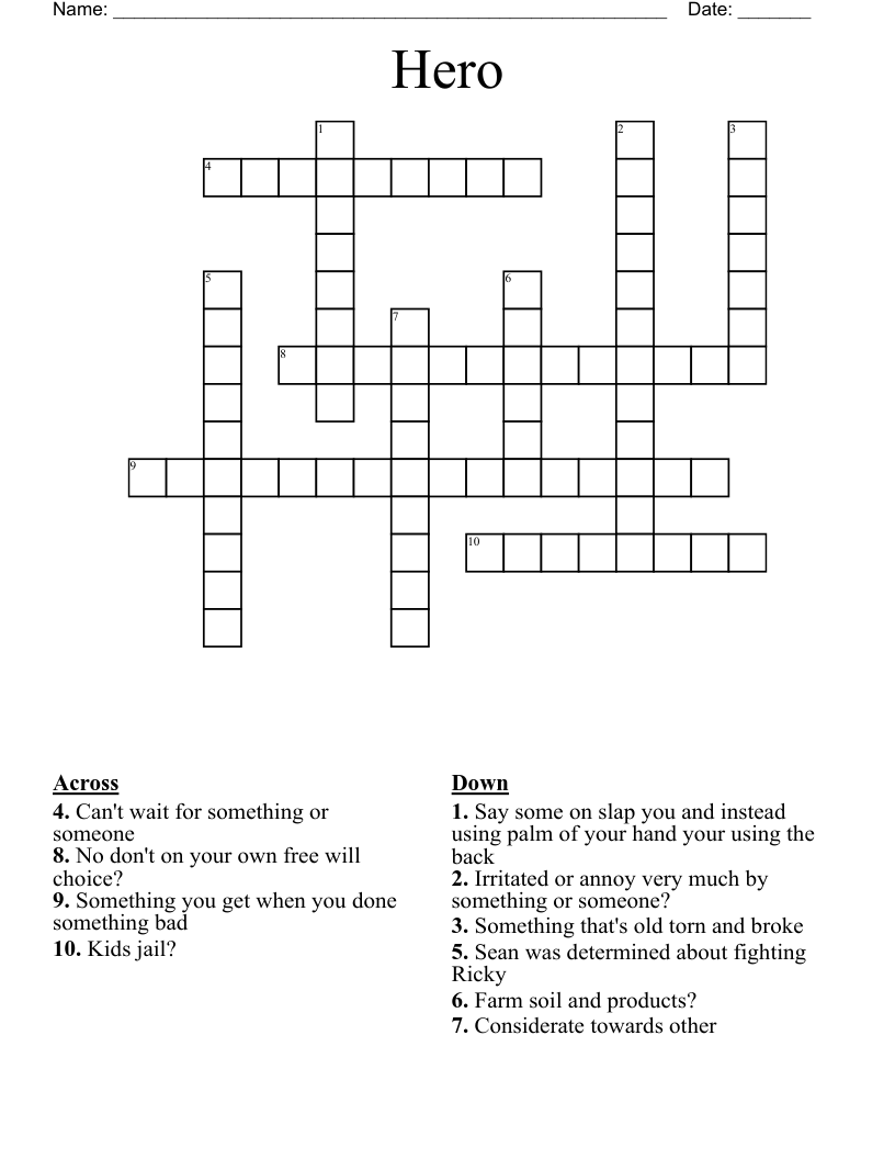 Hero Crossword