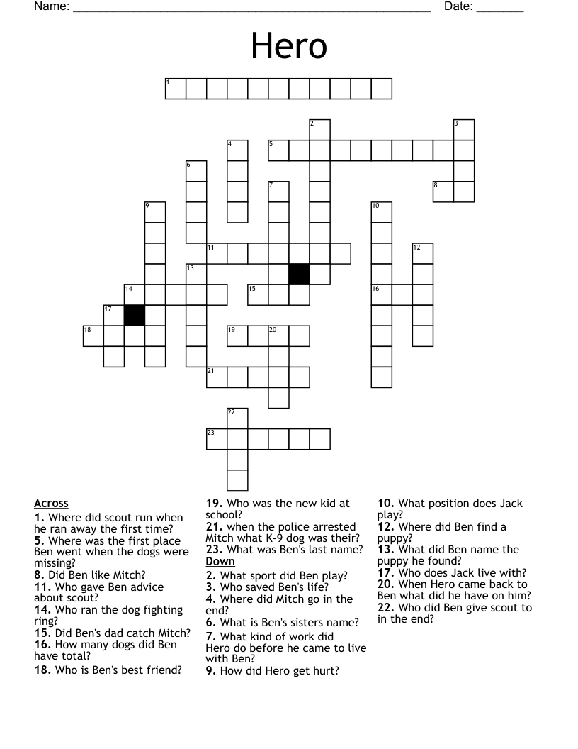 Hero Crossword
