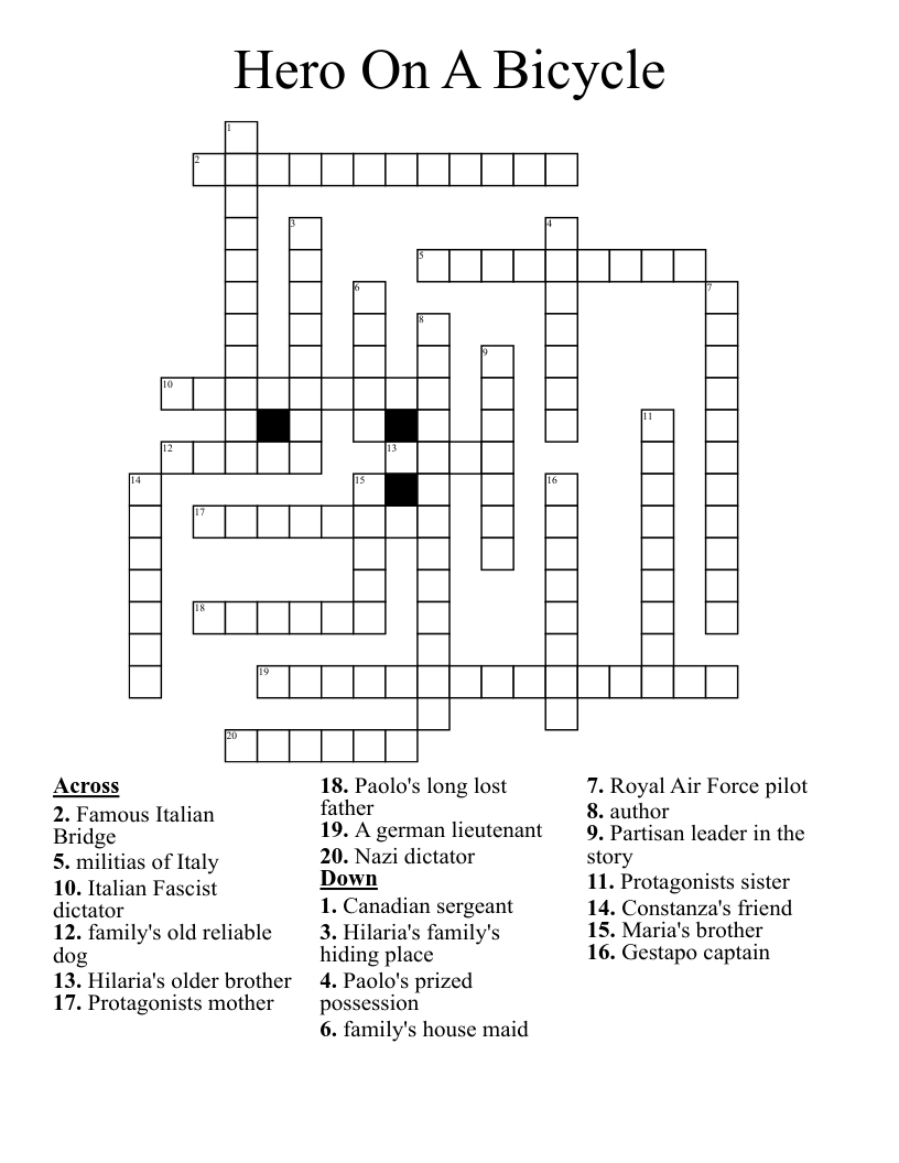 Hero On A Bicycle Crossword