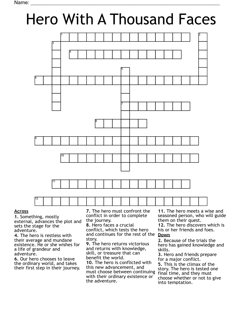Hero With A Thousand Faces Crossword