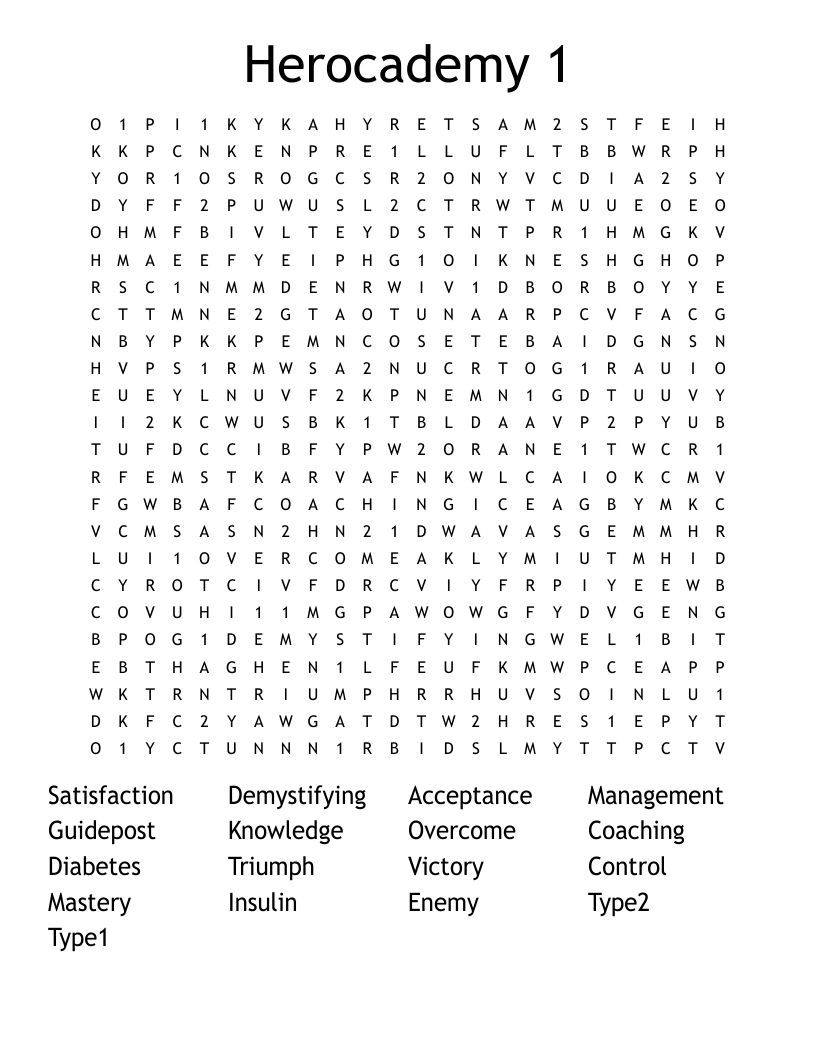 Herocademy 1 Word Search
