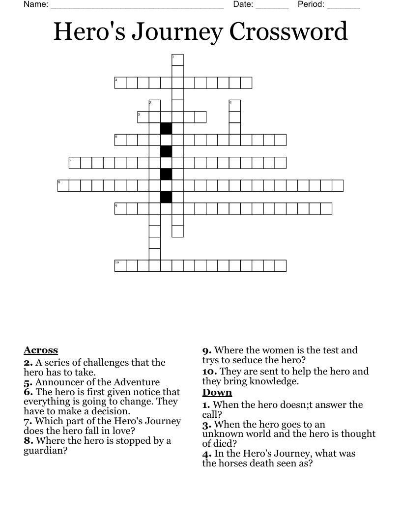 Hero's Journey Crossword