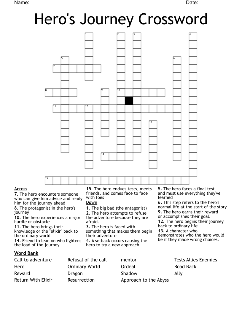 Hero's Journey Crossword