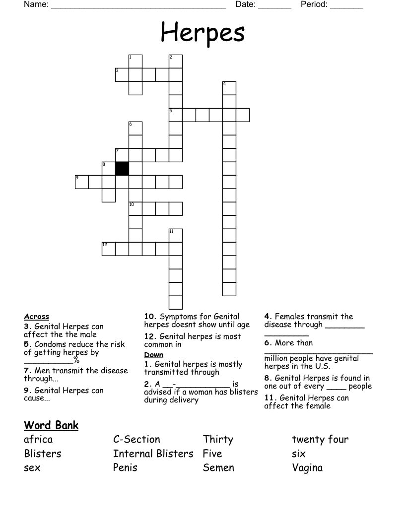 Herpes Crossword