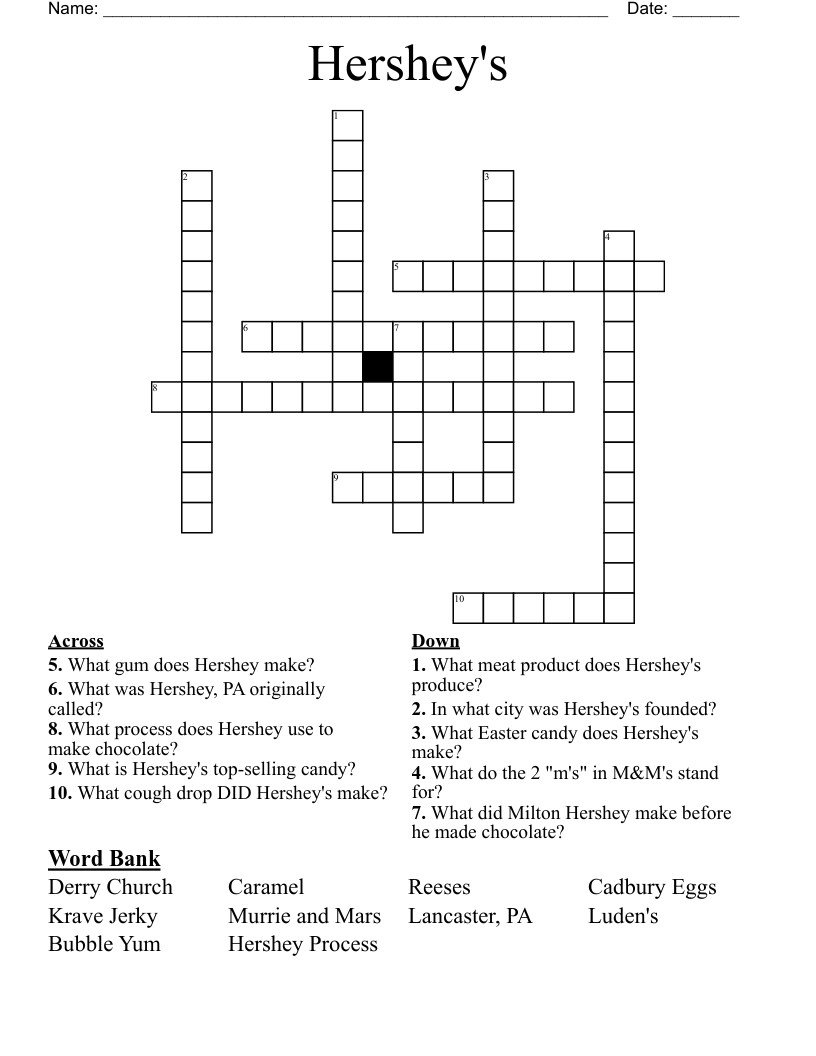 Hershey's Crossword