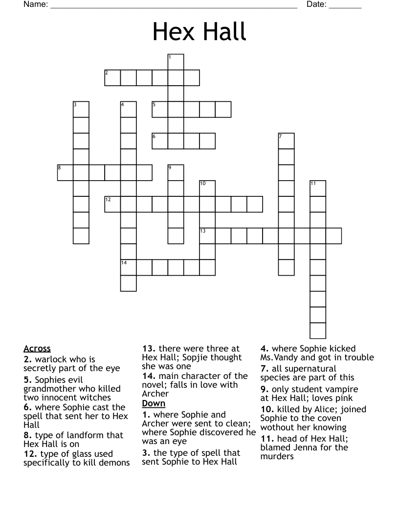 Hex Hall Crossword
