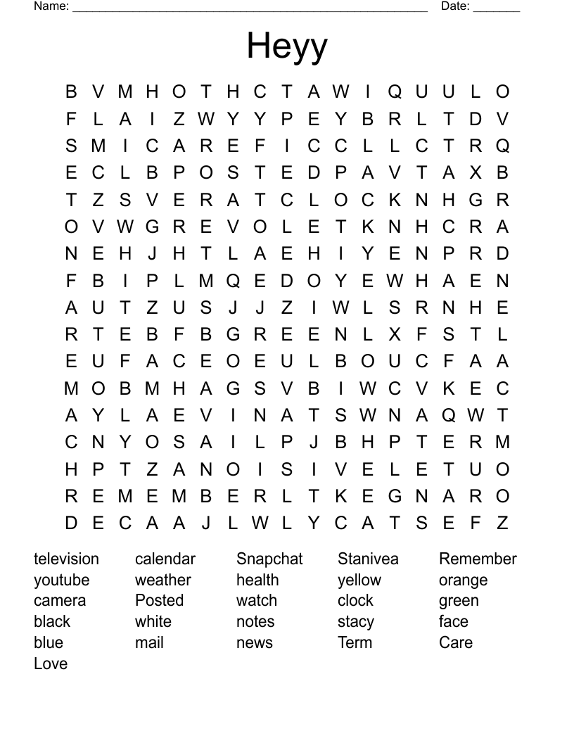 Heyy Word Search
