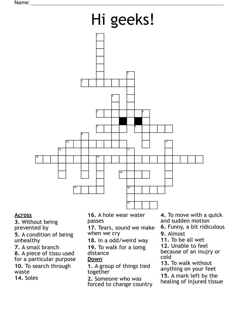 Hi geeks! Crossword