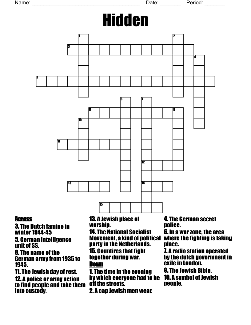 Hidden Crossword