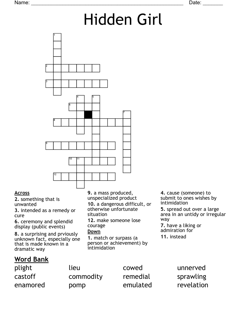 Hidden Girl Crossword