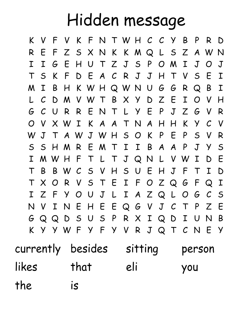 Hidden message Word Search