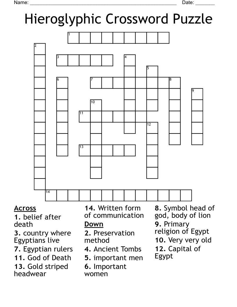 Hieroglyphic Crossword Puzzle