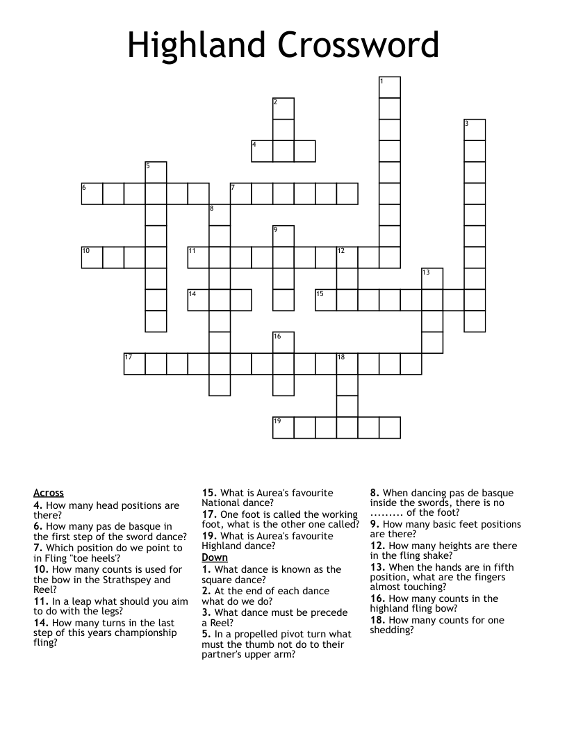 Highland Crossword