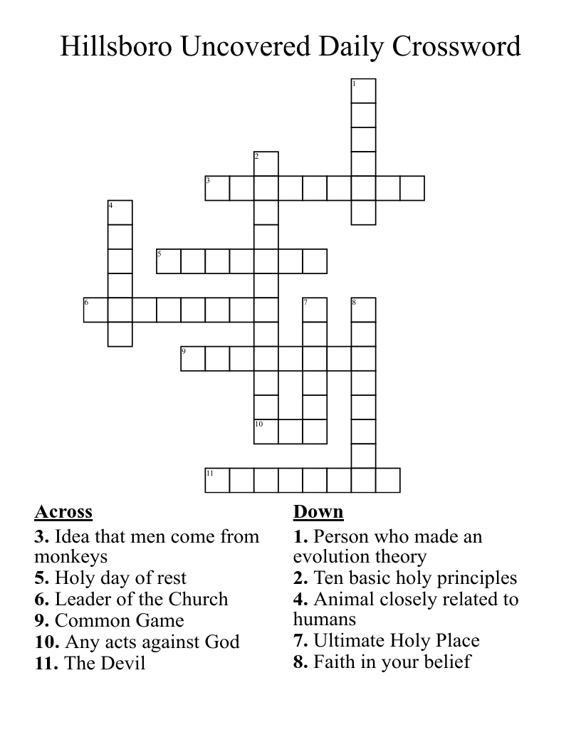 Hillsboro Uncovered Daily Crossword