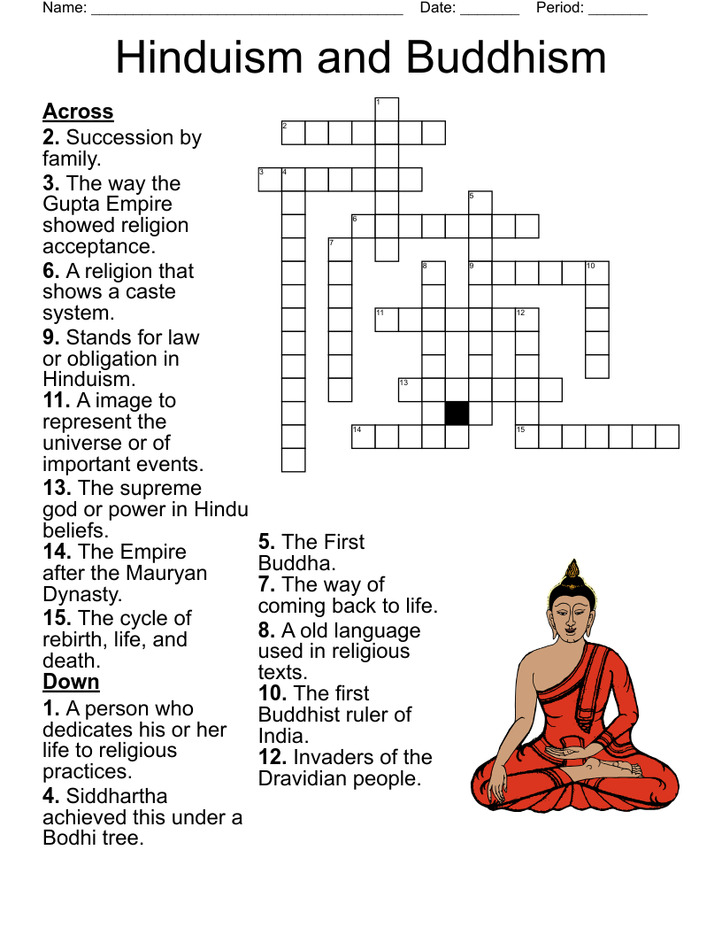 Hinduism and Buddhism Crossword