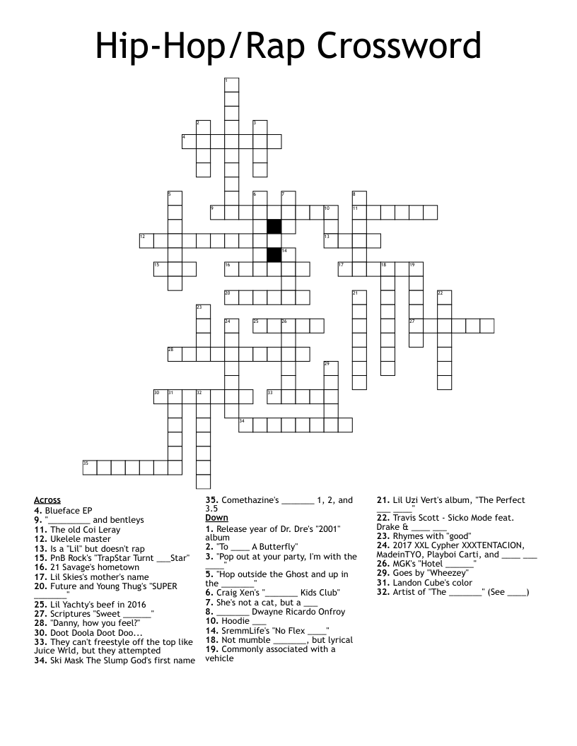Hip-Hop/Rap Crossword