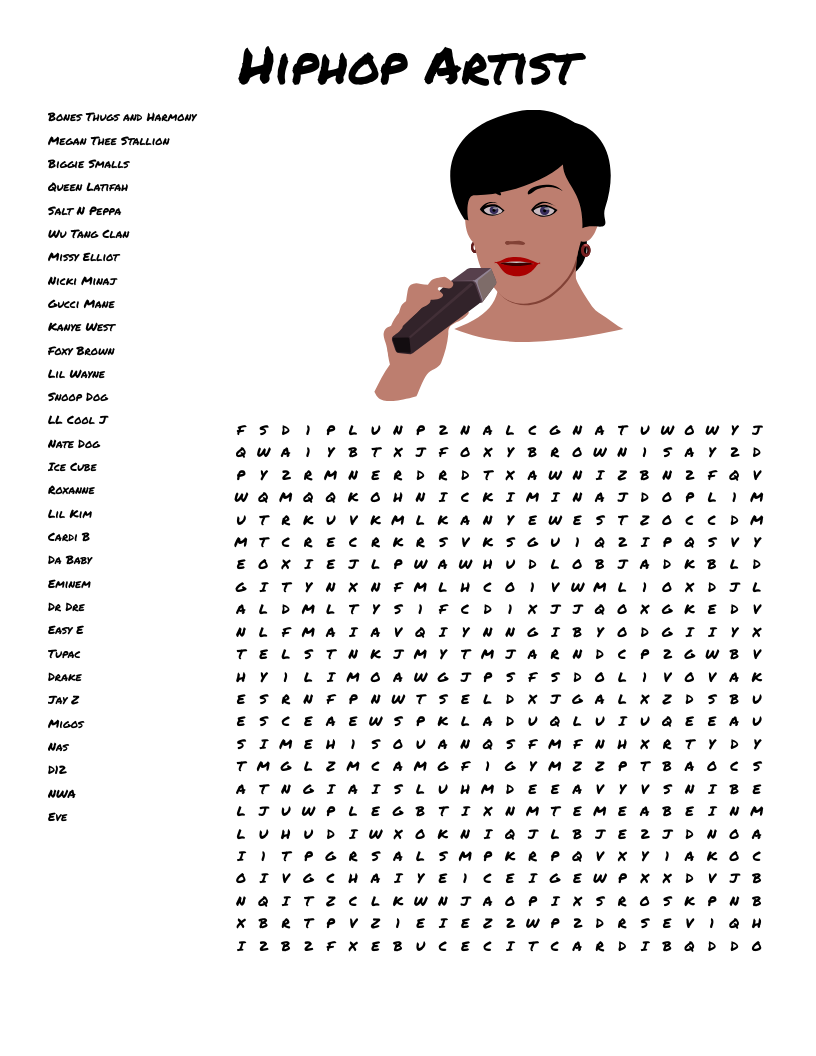 Hiphop Artist  Word Search