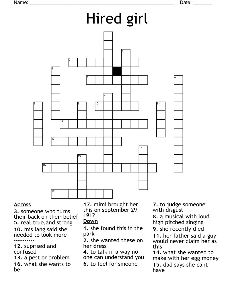 Hired girl Crossword