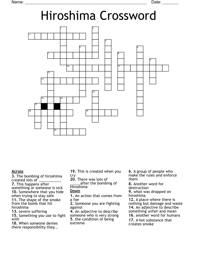 Hiroshima Crossword