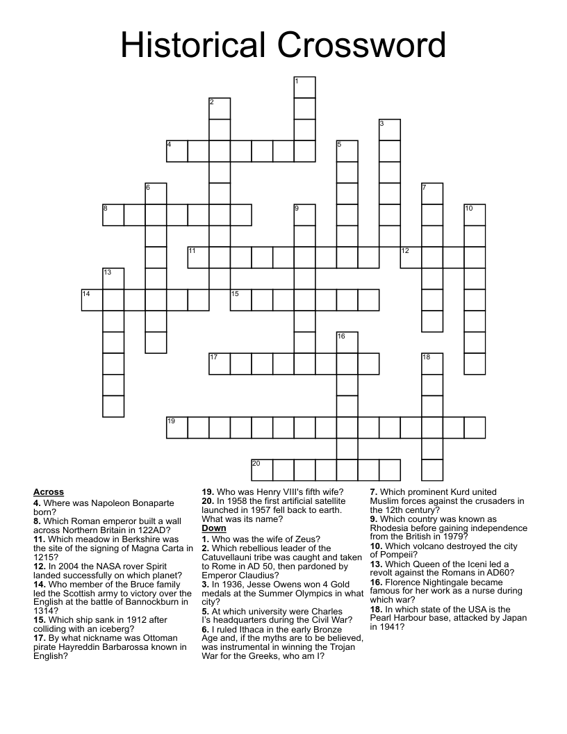 Historical Crossword