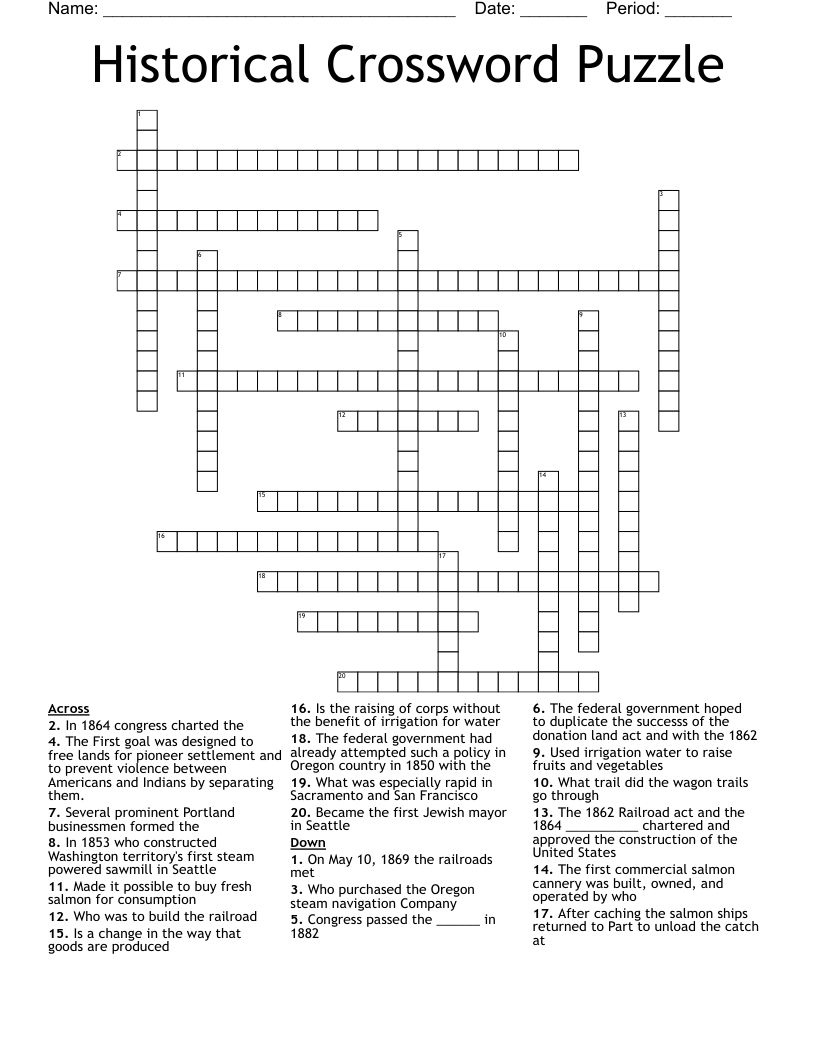Historical Crossword Puzzle