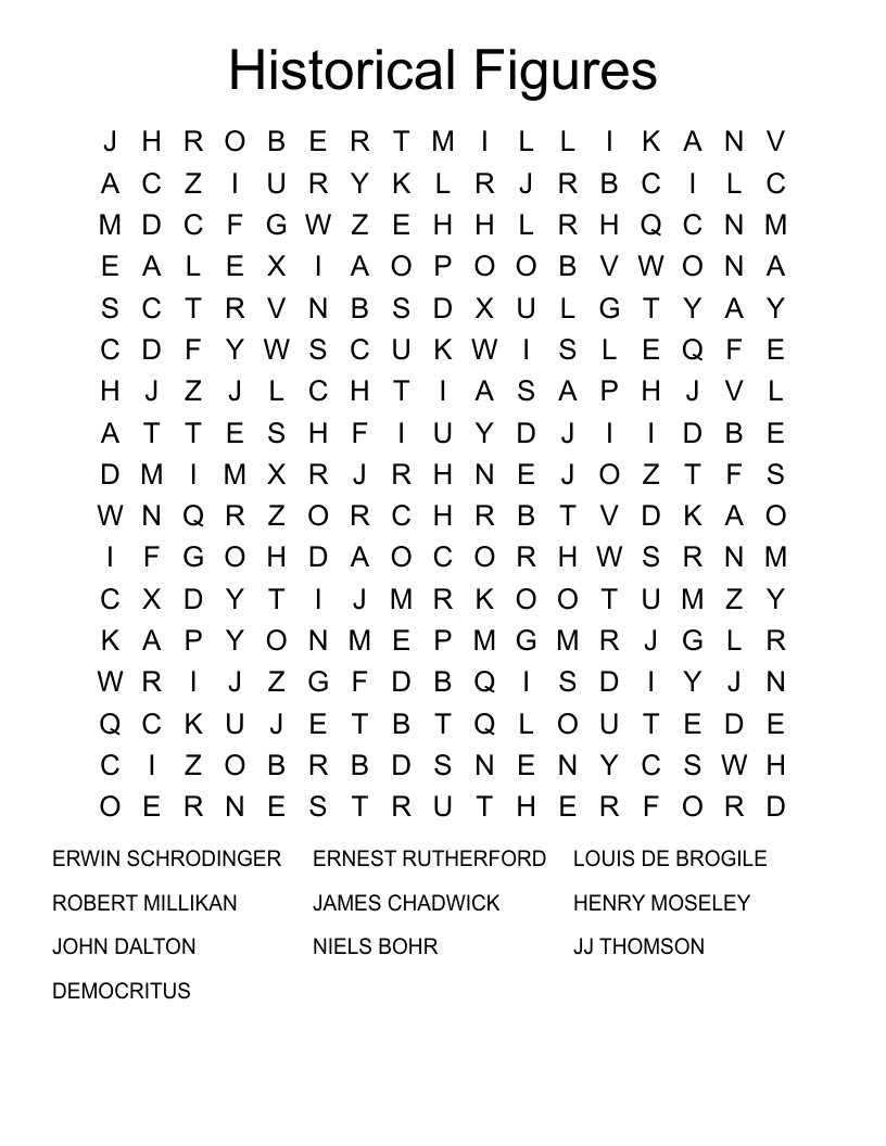 Historical Figures Word Search