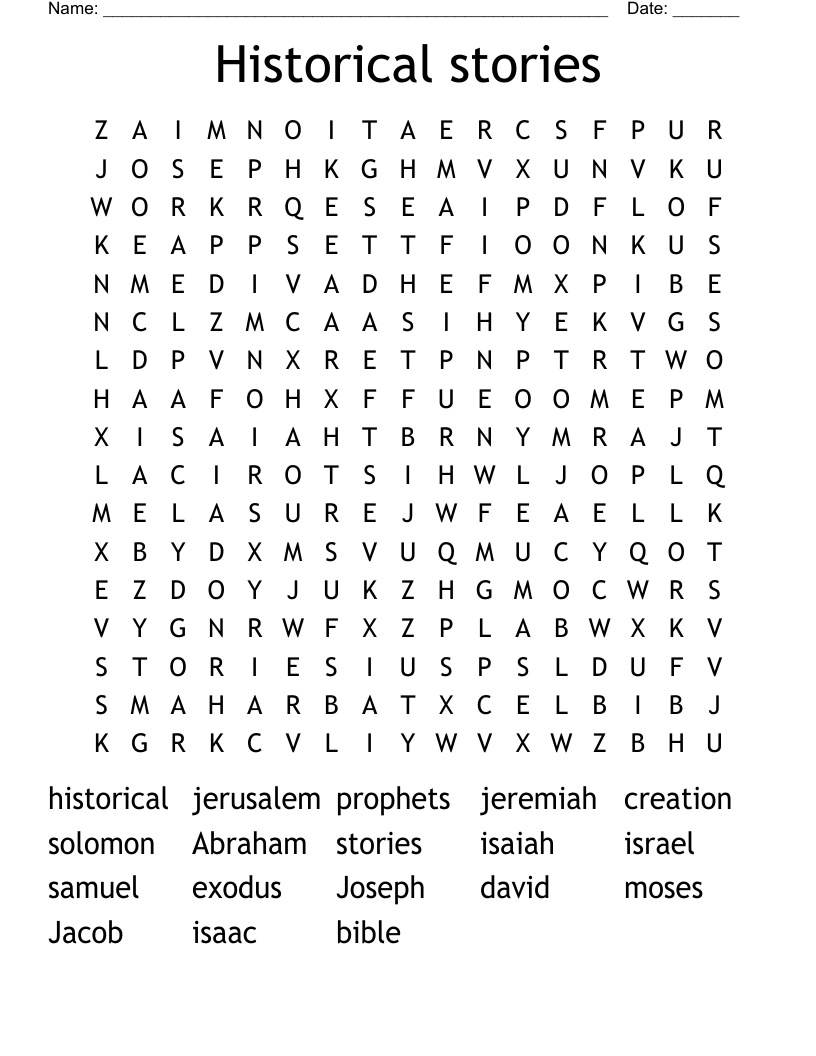 Historical stories Word Search