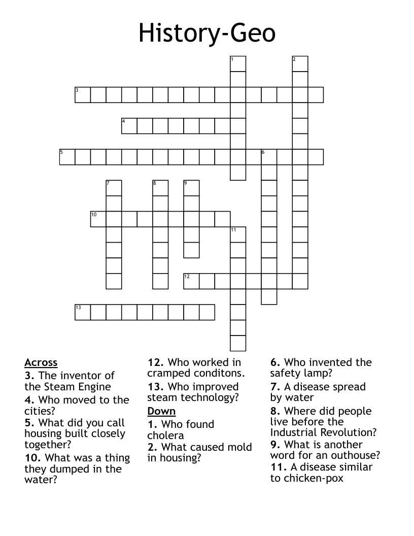History-Geo Crossword