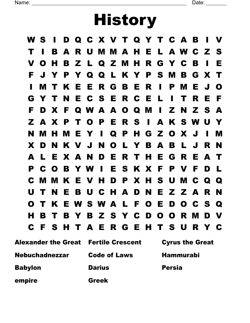 History Word Search