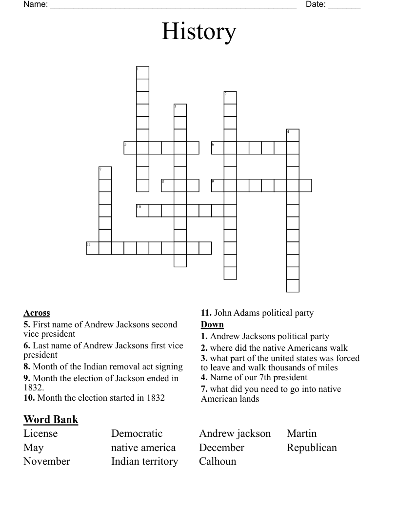History Crossword