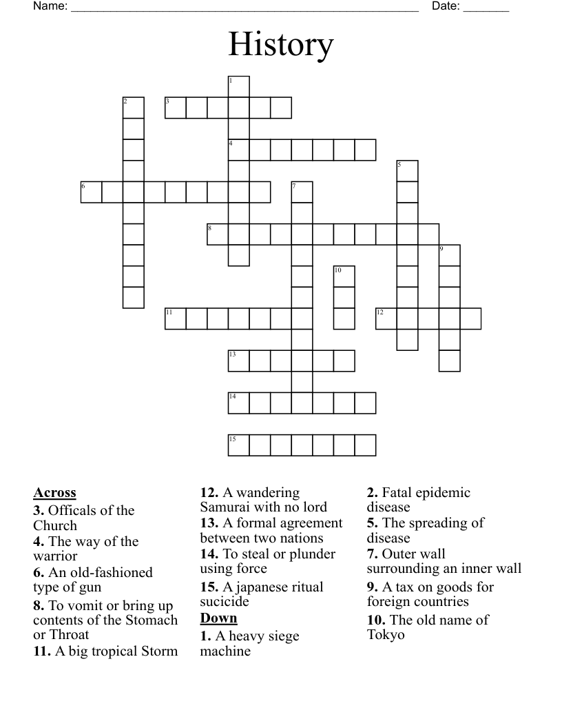 History Crossword