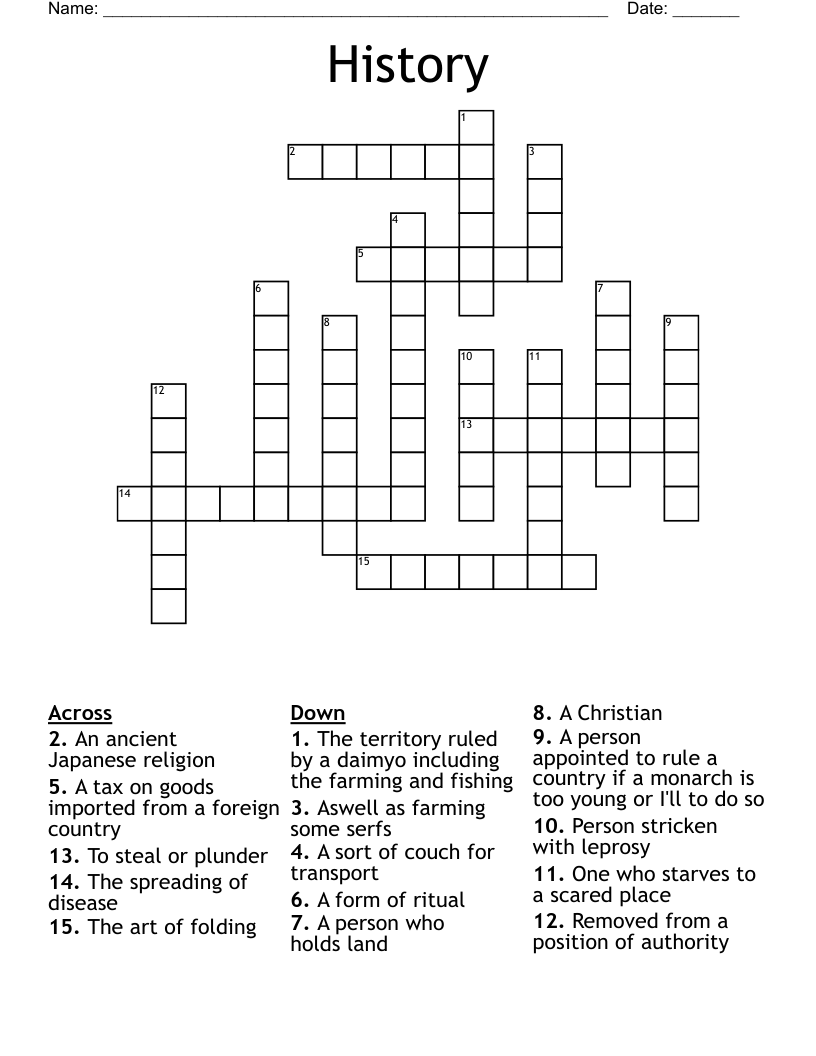 History Crossword