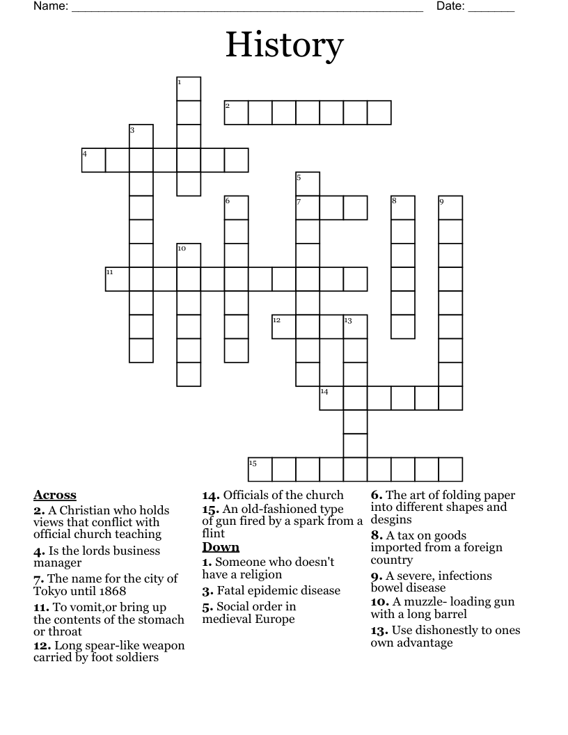 History Crossword