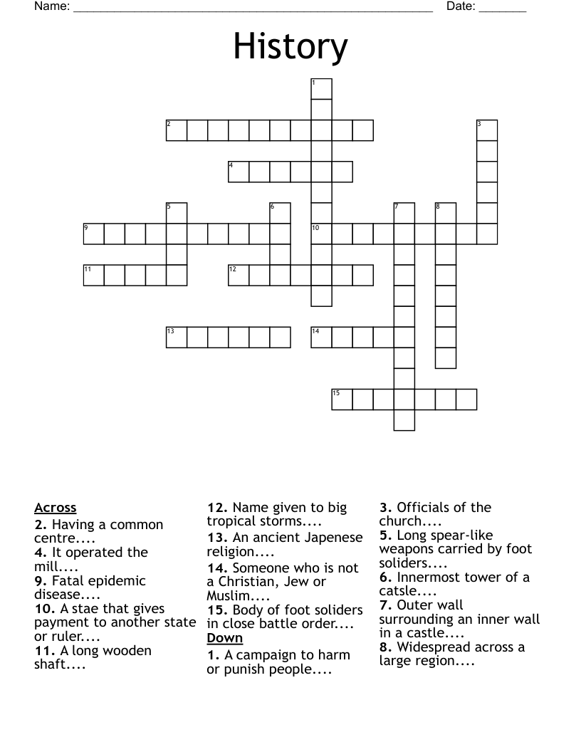 History Crossword