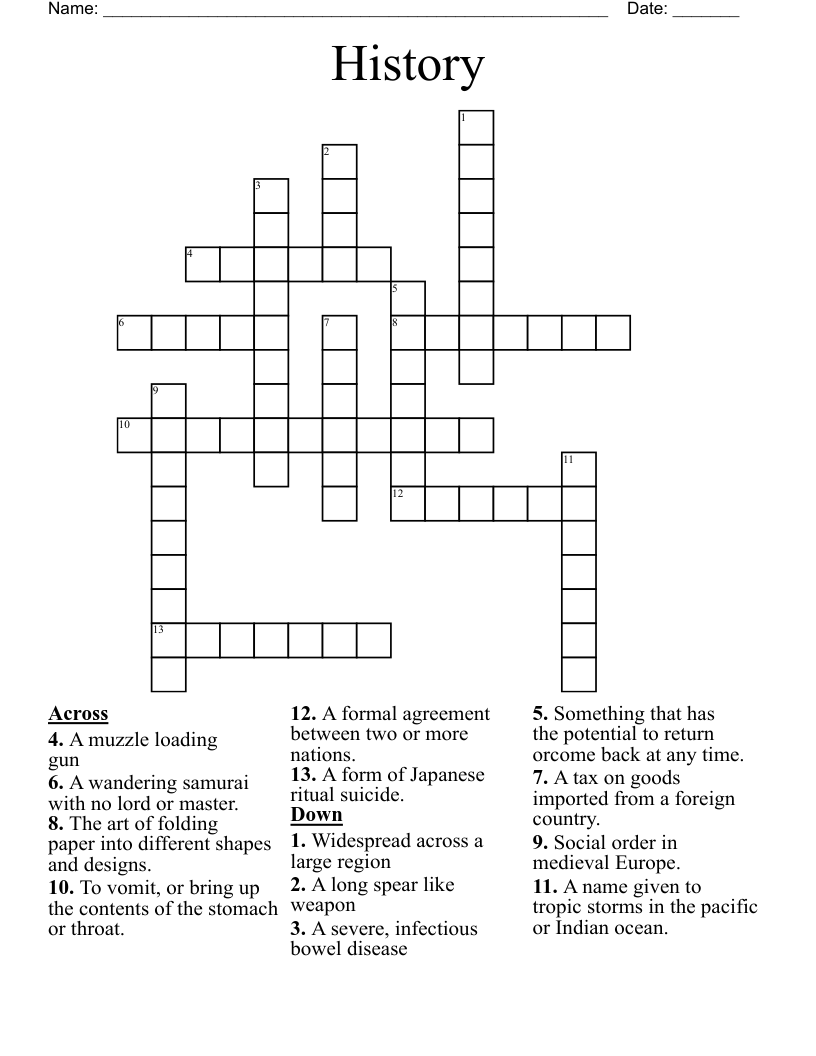 History Crossword