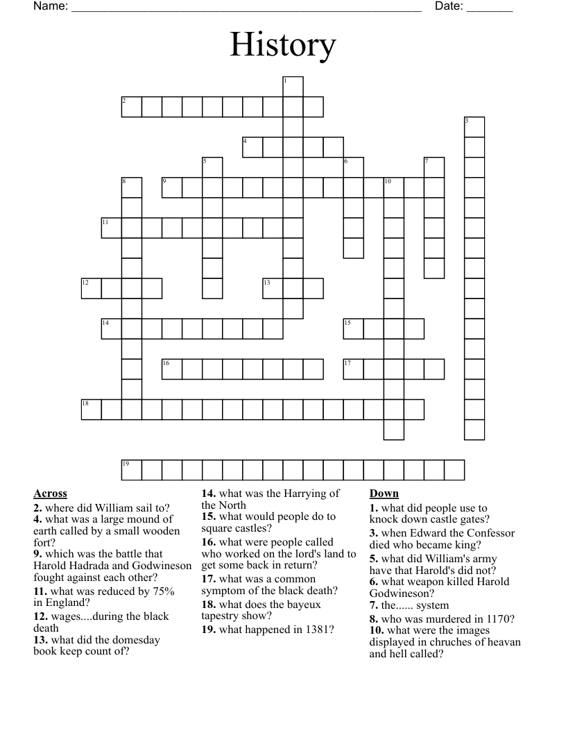 History Crossword