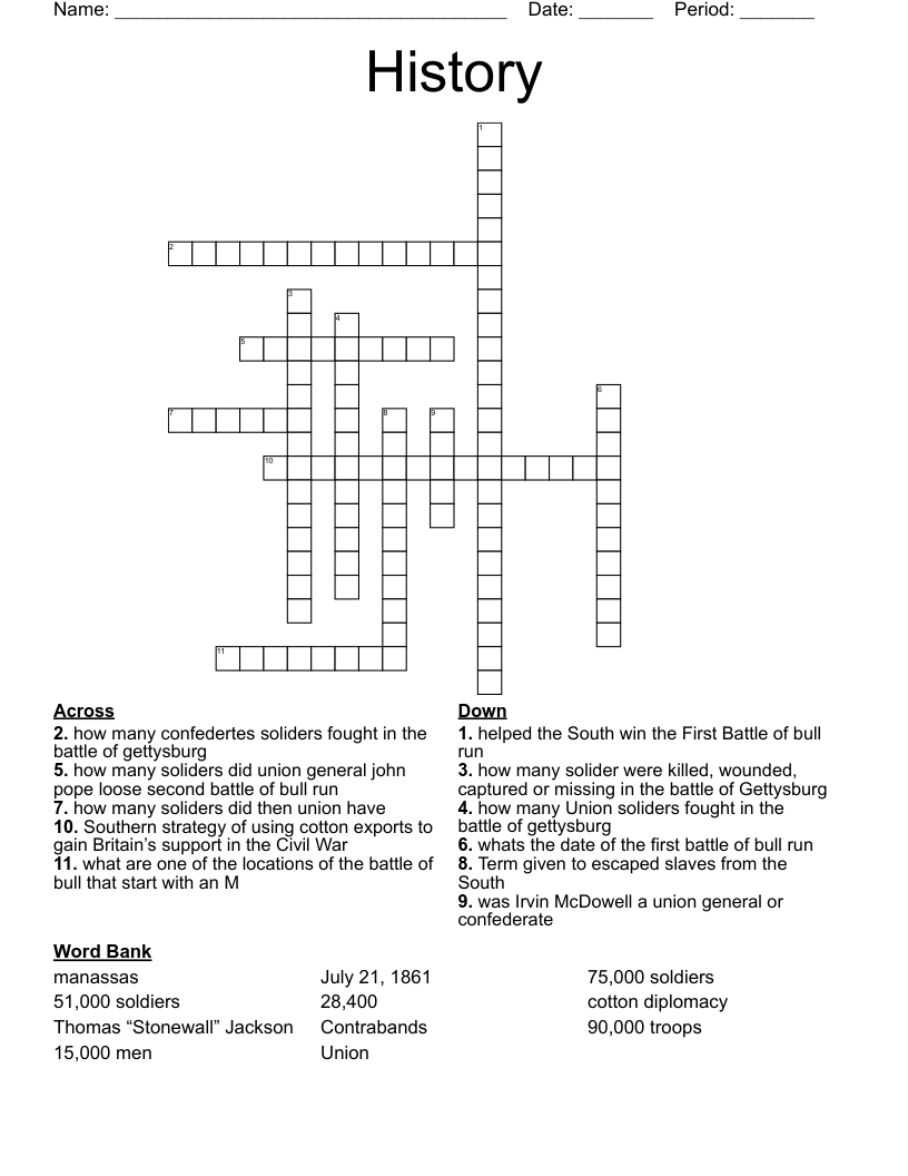 History Crossword